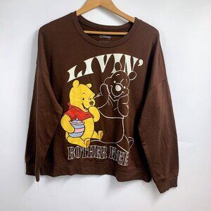 Disney‎ Women's Winnie The Pooh Livin Bother Free Crew Neck Sweatshirt Size XL
